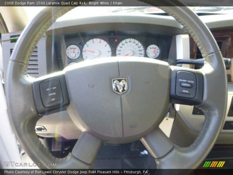 Bright White / Khaki 2008 Dodge Ram 1500 Laramie Quad Cab 4x4