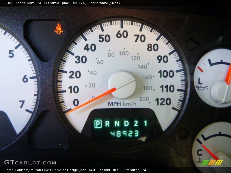 Bright White / Khaki 2008 Dodge Ram 1500 Laramie Quad Cab 4x4