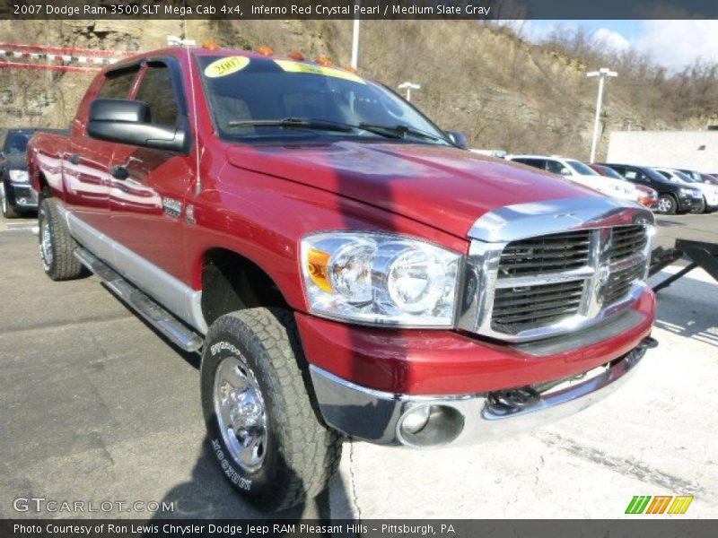 Inferno Red Crystal Pearl / Medium Slate Gray 2007 Dodge Ram 3500 SLT Mega Cab 4x4