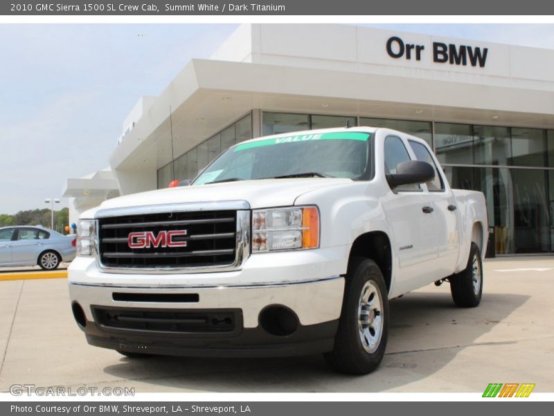 Summit White / Dark Titanium 2010 GMC Sierra 1500 SL Crew Cab