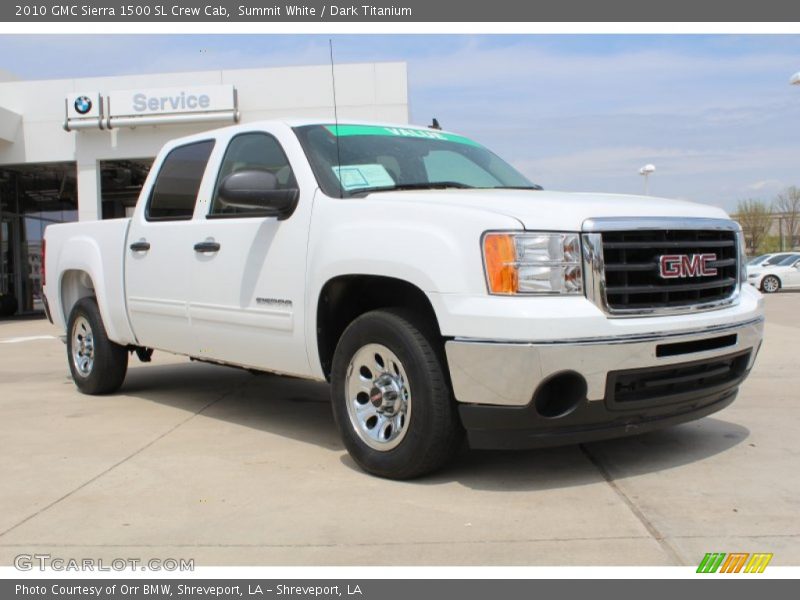 Summit White / Dark Titanium 2010 GMC Sierra 1500 SL Crew Cab