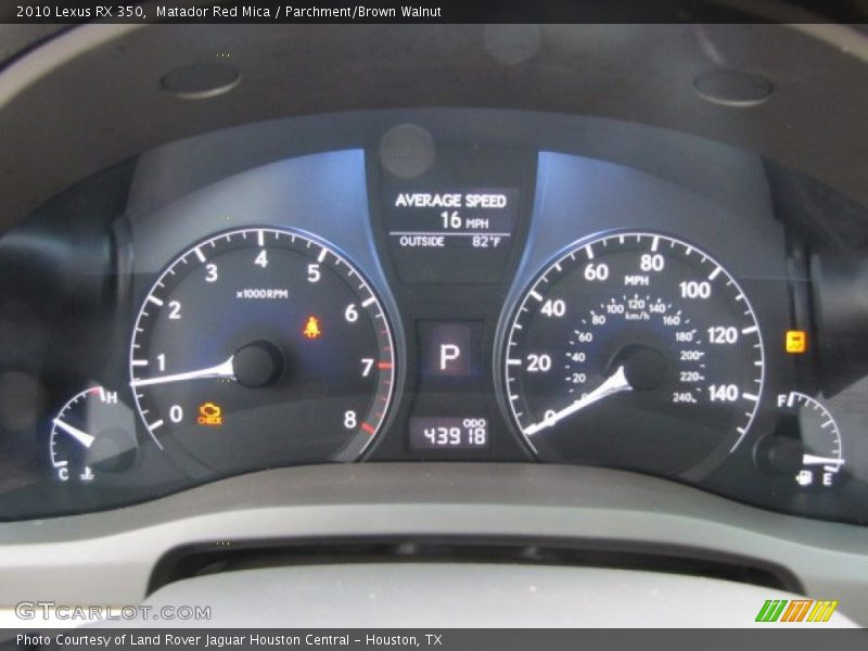  2010 RX 350 350 Gauges