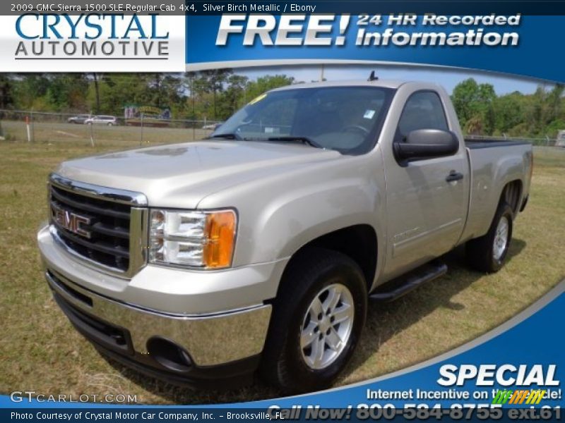 Silver Birch Metallic / Ebony 2009 GMC Sierra 1500 SLE Regular Cab 4x4