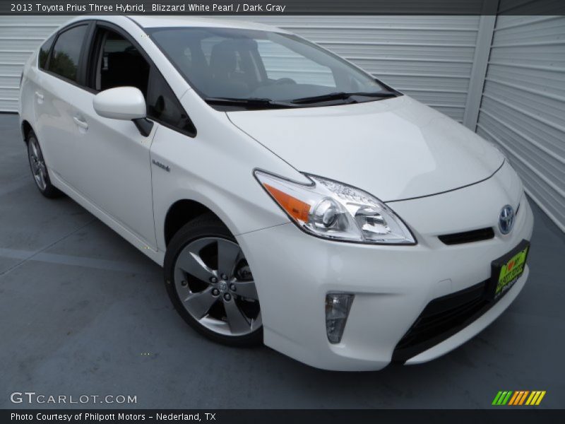 Blizzard White Pearl / Dark Gray 2013 Toyota Prius Three Hybrid