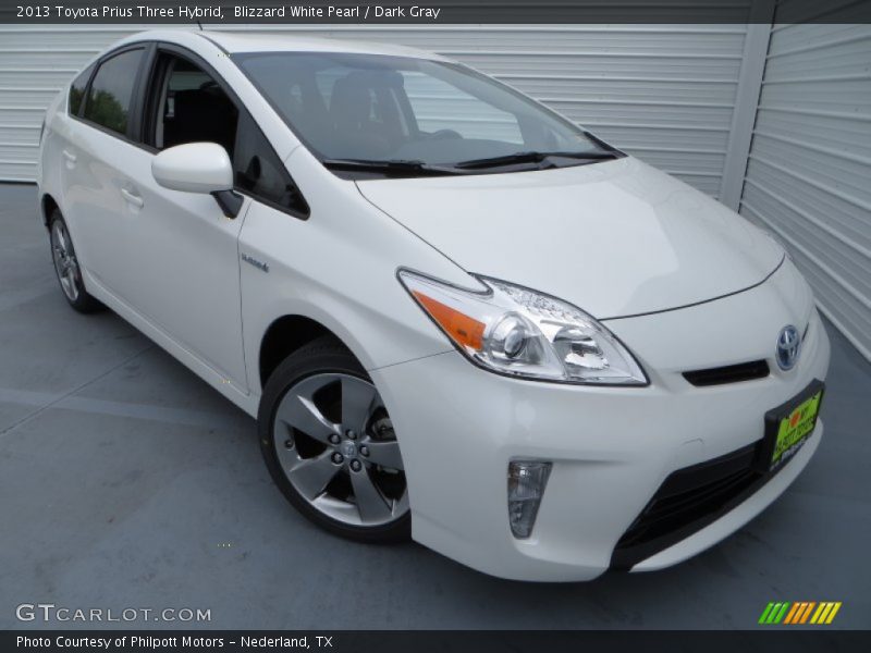 Blizzard White Pearl / Dark Gray 2013 Toyota Prius Three Hybrid