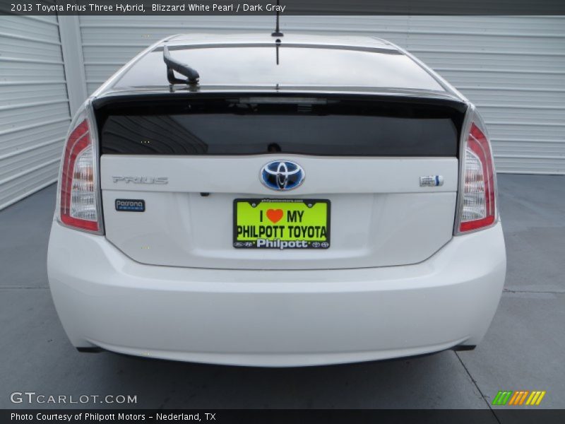 Blizzard White Pearl / Dark Gray 2013 Toyota Prius Three Hybrid