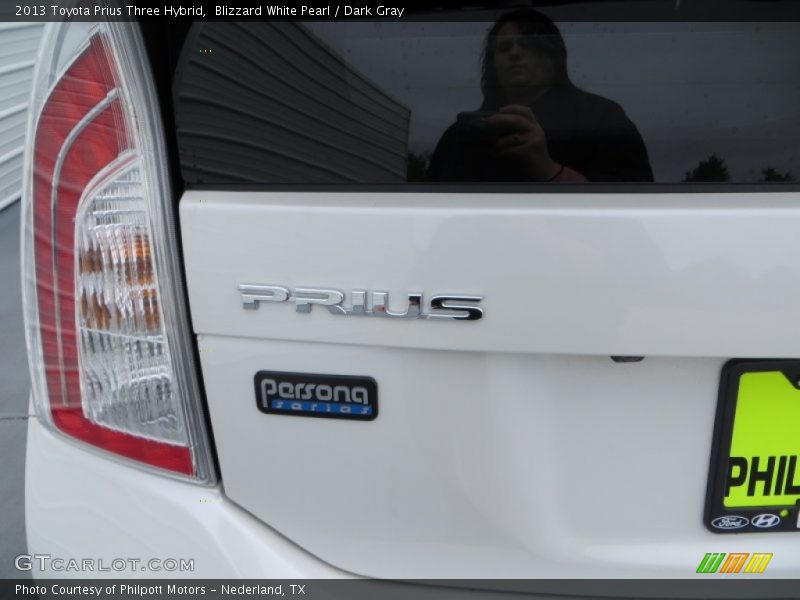 Blizzard White Pearl / Dark Gray 2013 Toyota Prius Three Hybrid