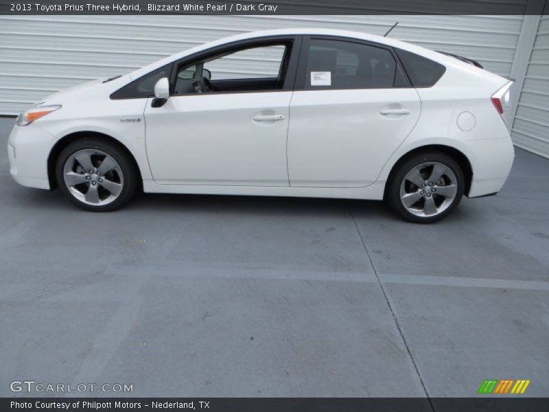 Blizzard White Pearl / Dark Gray 2013 Toyota Prius Three Hybrid