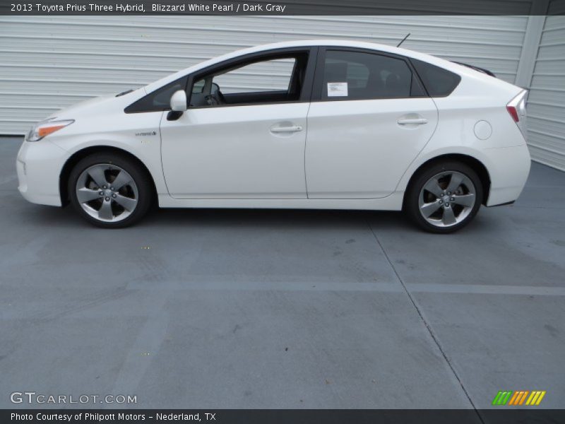 Blizzard White Pearl / Dark Gray 2013 Toyota Prius Three Hybrid