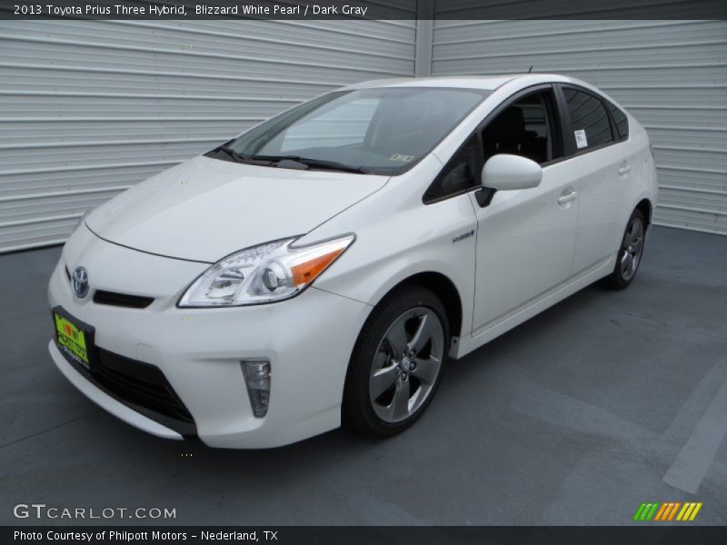 Blizzard White Pearl / Dark Gray 2013 Toyota Prius Three Hybrid