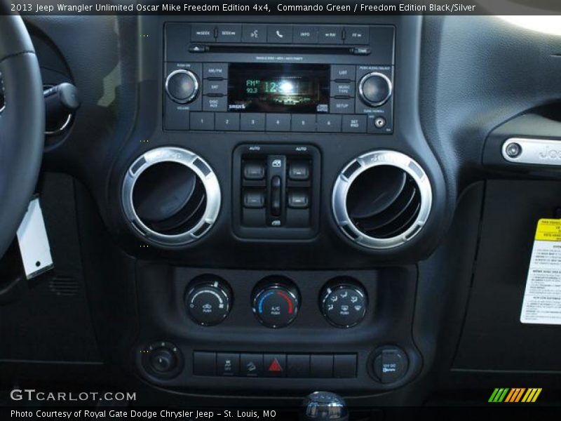 Controls of 2013 Wrangler Unlimited Oscar Mike Freedom Edition 4x4