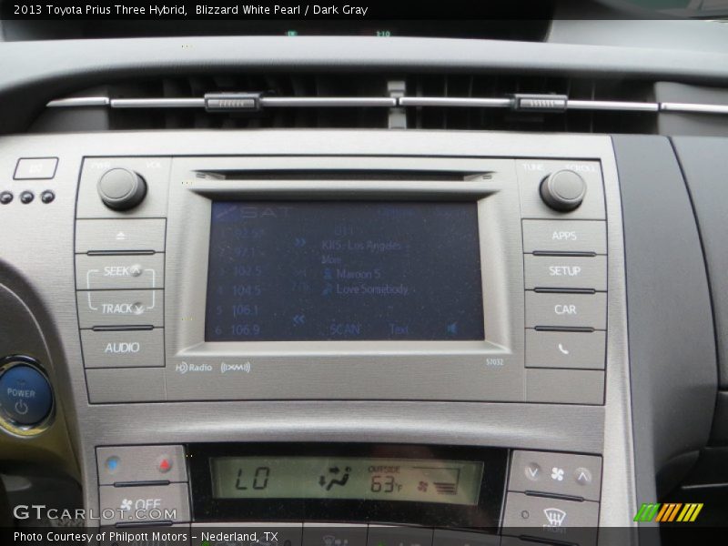 Blizzard White Pearl / Dark Gray 2013 Toyota Prius Three Hybrid