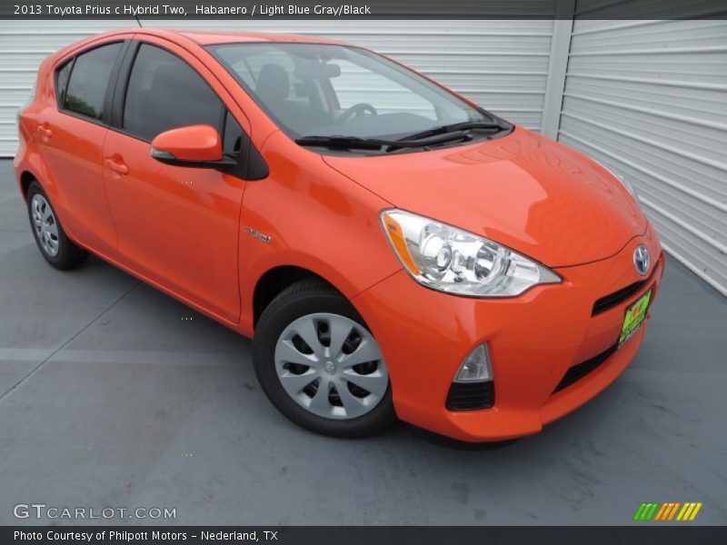 Habanero / Light Blue Gray/Black 2013 Toyota Prius c Hybrid Two