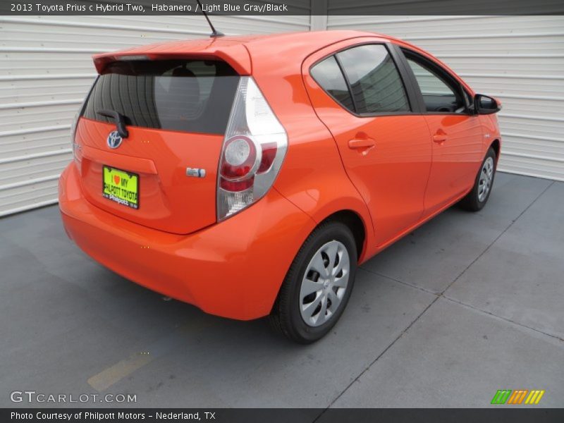 Habanero / Light Blue Gray/Black 2013 Toyota Prius c Hybrid Two