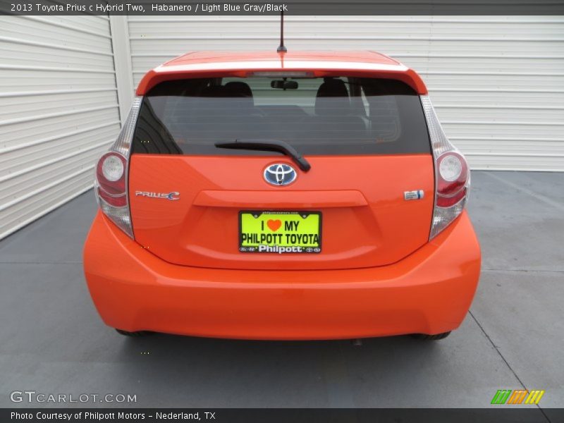 Habanero / Light Blue Gray/Black 2013 Toyota Prius c Hybrid Two