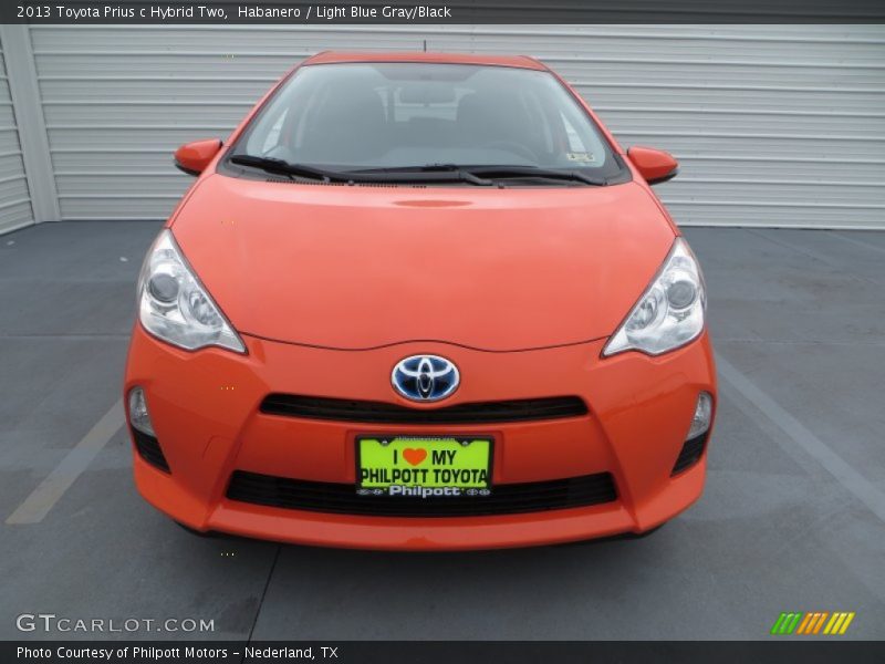 Habanero / Light Blue Gray/Black 2013 Toyota Prius c Hybrid Two