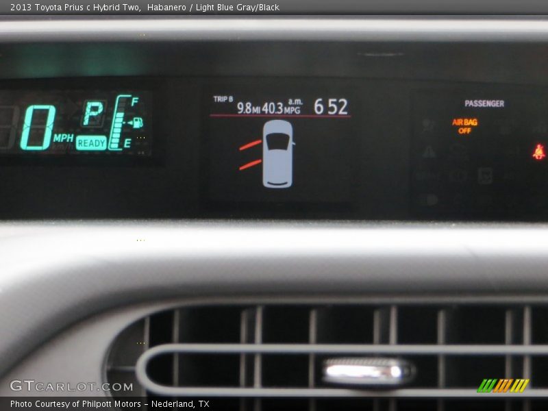 Habanero / Light Blue Gray/Black 2013 Toyota Prius c Hybrid Two