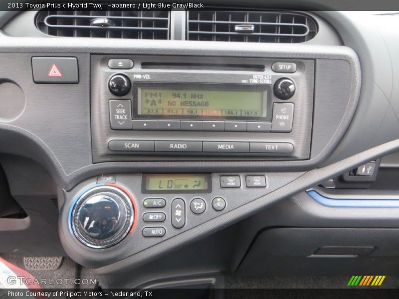 Audio System of 2013 Prius c Hybrid Two