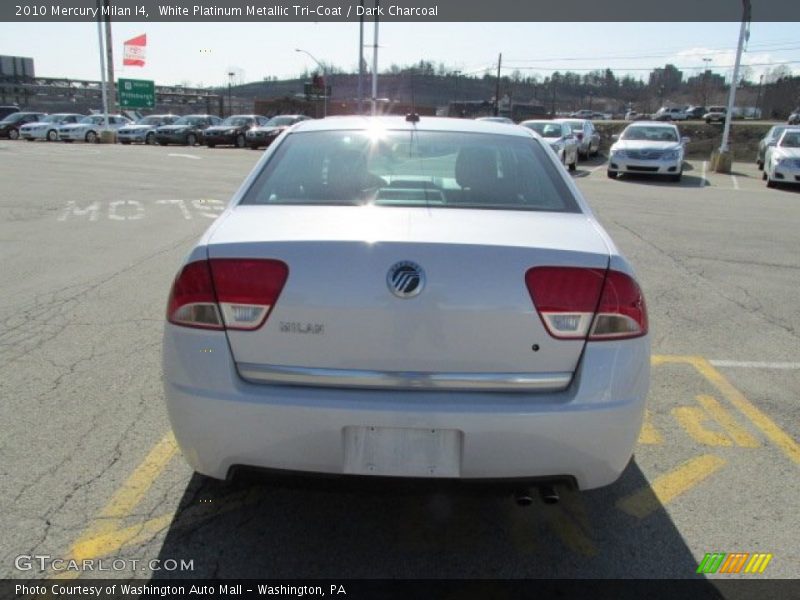 White Platinum Metallic Tri-Coat / Dark Charcoal 2010 Mercury Milan I4