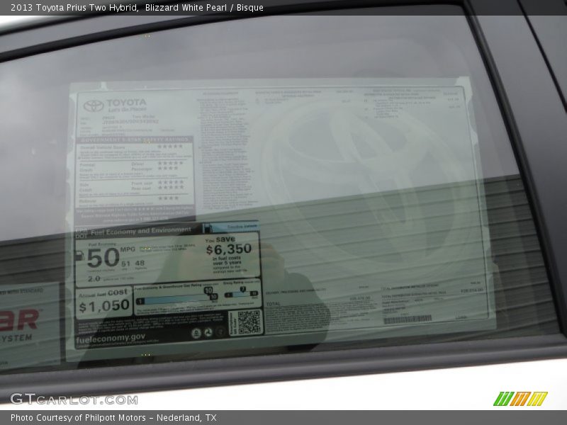 Blizzard White Pearl / Bisque 2013 Toyota Prius Two Hybrid