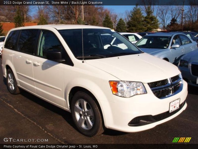 Stone White / Black/Light Graystone 2013 Dodge Grand Caravan SE