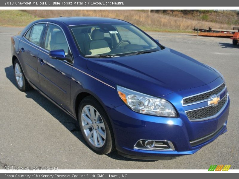 Blue Topaz Metallic / Cocoa/Light Neutral 2013 Chevrolet Malibu LT