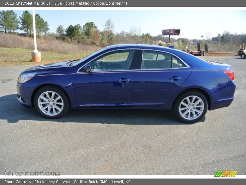 Blue Topaz Metallic / Cocoa/Light Neutral 2013 Chevrolet Malibu LT