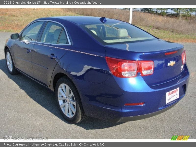 Blue Topaz Metallic / Cocoa/Light Neutral 2013 Chevrolet Malibu LT