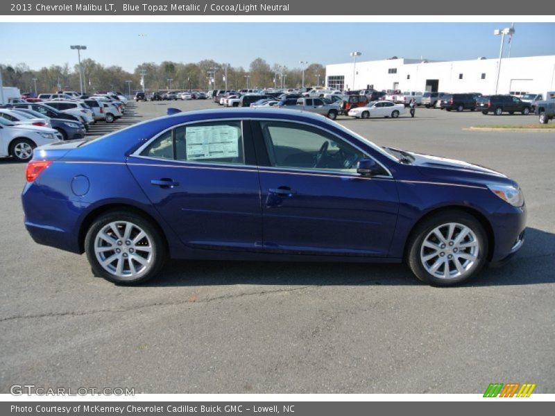 Blue Topaz Metallic / Cocoa/Light Neutral 2013 Chevrolet Malibu LT