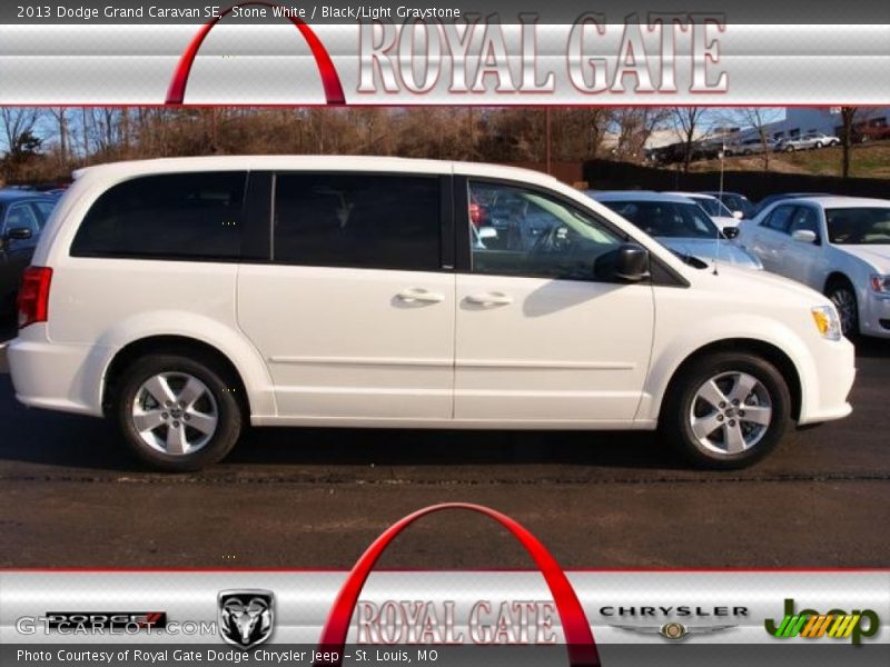 Stone White / Black/Light Graystone 2013 Dodge Grand Caravan SE