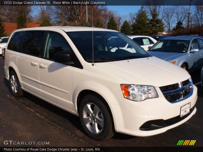 Stone White / Black/Light Graystone 2013 Dodge Grand Caravan SE
