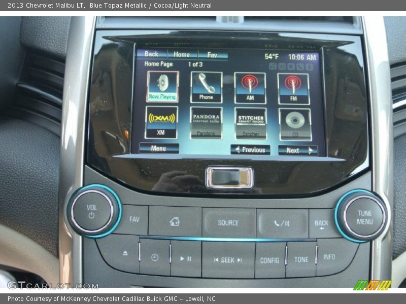 Blue Topaz Metallic / Cocoa/Light Neutral 2013 Chevrolet Malibu LT