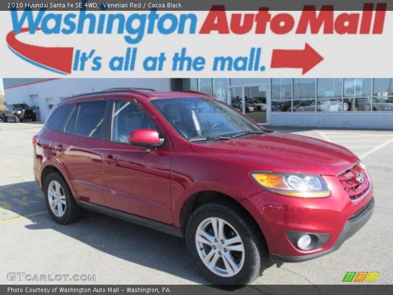 Venetian Red / Cocoa Black 2010 Hyundai Santa Fe SE 4WD