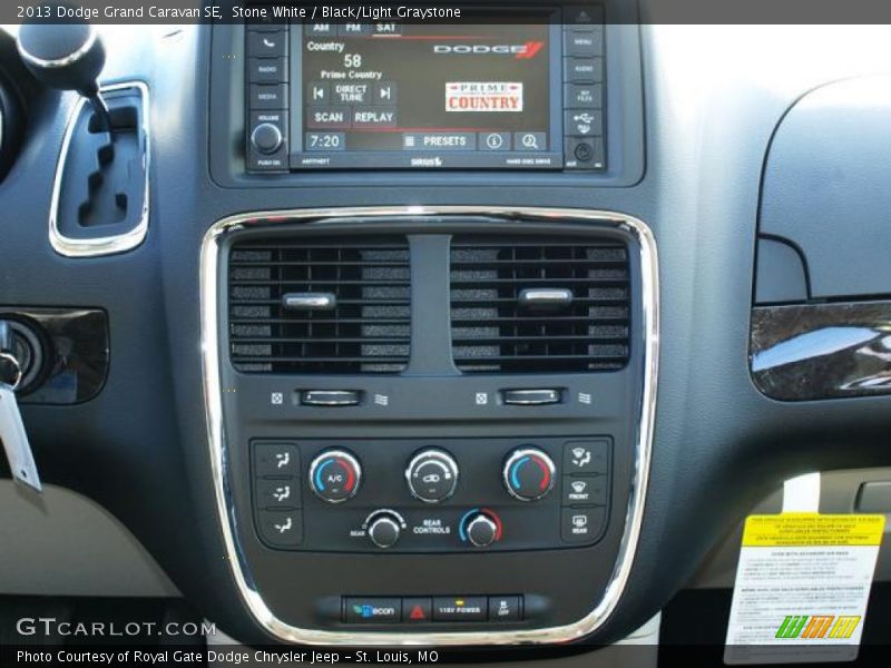 Stone White / Black/Light Graystone 2013 Dodge Grand Caravan SE