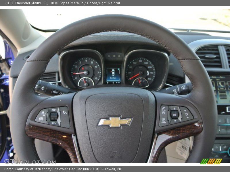 Blue Topaz Metallic / Cocoa/Light Neutral 2013 Chevrolet Malibu LT