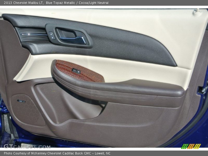 Blue Topaz Metallic / Cocoa/Light Neutral 2013 Chevrolet Malibu LT