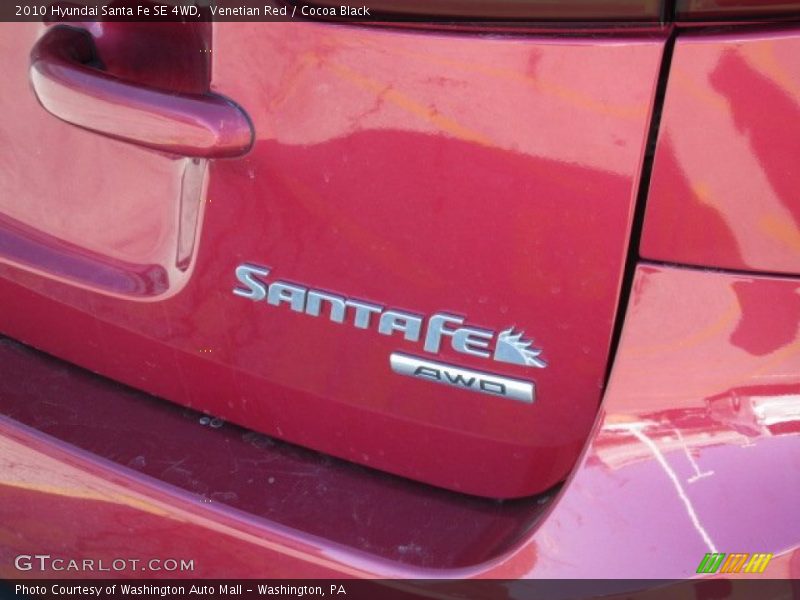 Venetian Red / Cocoa Black 2010 Hyundai Santa Fe SE 4WD