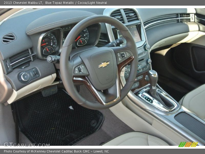 Blue Topaz Metallic / Cocoa/Light Neutral 2013 Chevrolet Malibu LT
