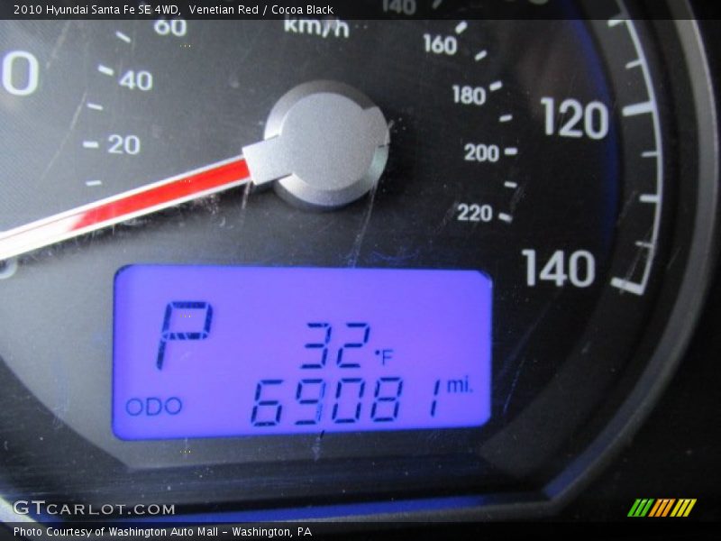 Venetian Red / Cocoa Black 2010 Hyundai Santa Fe SE 4WD