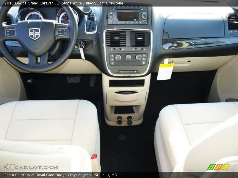 Stone White / Black/Light Graystone 2013 Dodge Grand Caravan SE