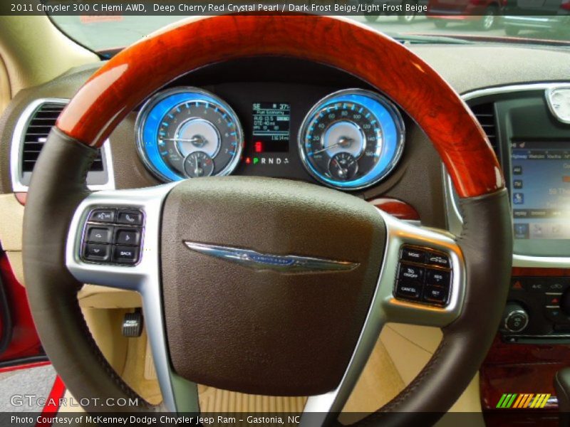 Deep Cherry Red Crystal Pearl / Dark Frost Beige/Light Frost Beige 2011 Chrysler 300 C Hemi AWD