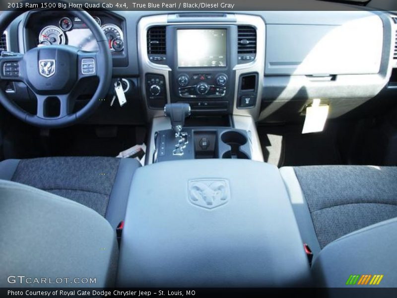 True Blue Pearl / Black/Diesel Gray 2013 Ram 1500 Big Horn Quad Cab 4x4