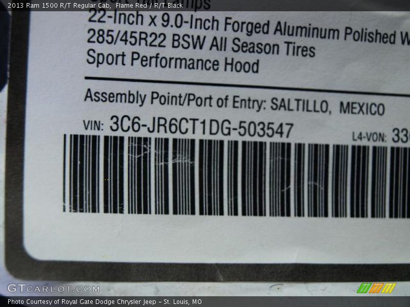 Flame Red / R/T Black 2013 Ram 1500 R/T Regular Cab