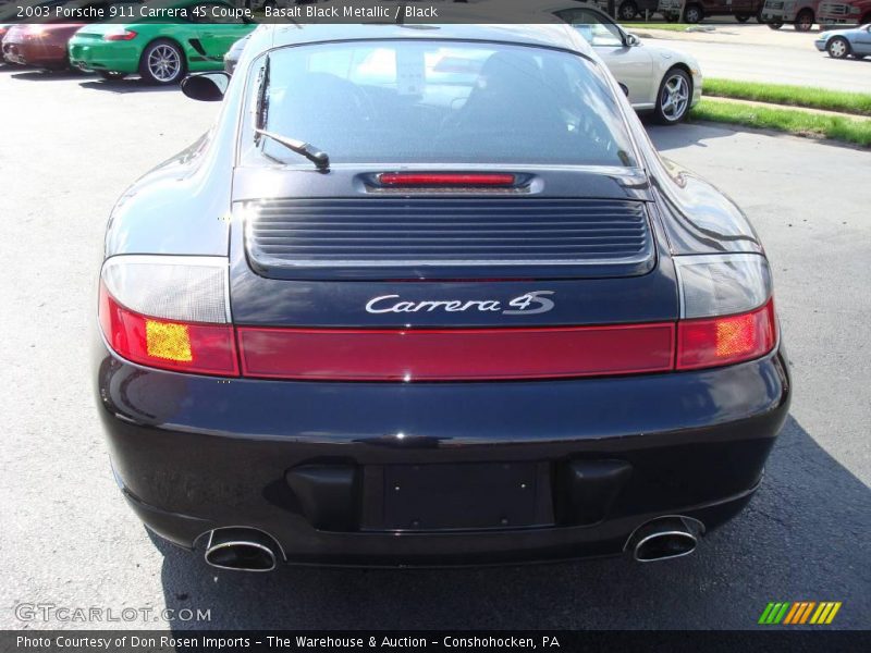 Basalt Black Metallic / Black 2003 Porsche 911 Carrera 4S Coupe
