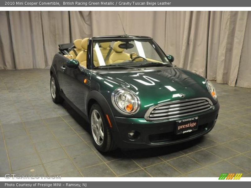 British Racing Green Metallic / Gravity Tuscan Beige Leather 2010 Mini Cooper Convertible