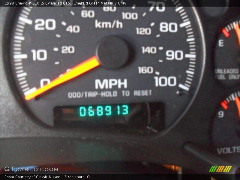 Emerald Green Metallic / Gray 1998 Chevrolet S10 LS Extended Cab
