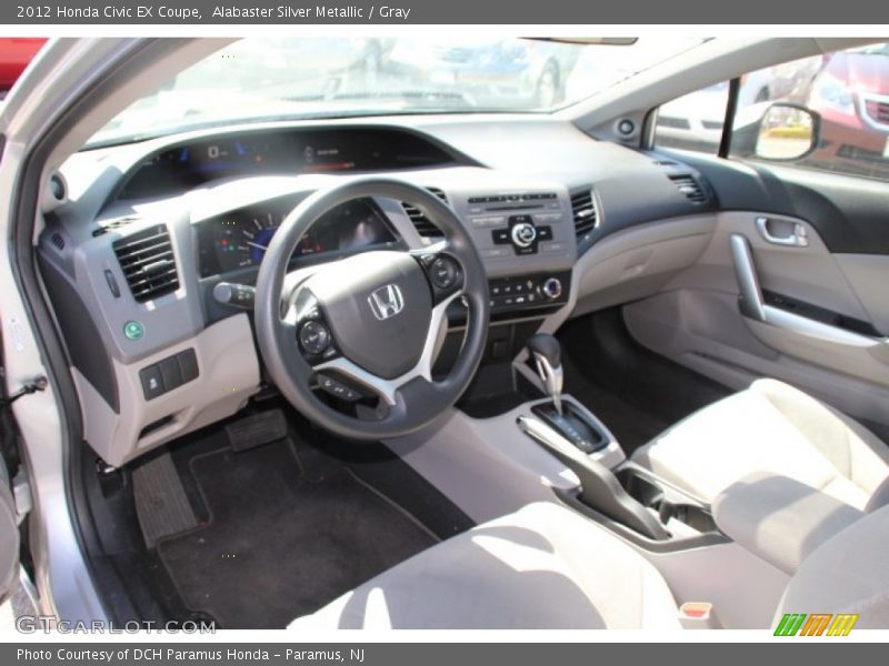 Alabaster Silver Metallic / Gray 2012 Honda Civic EX Coupe