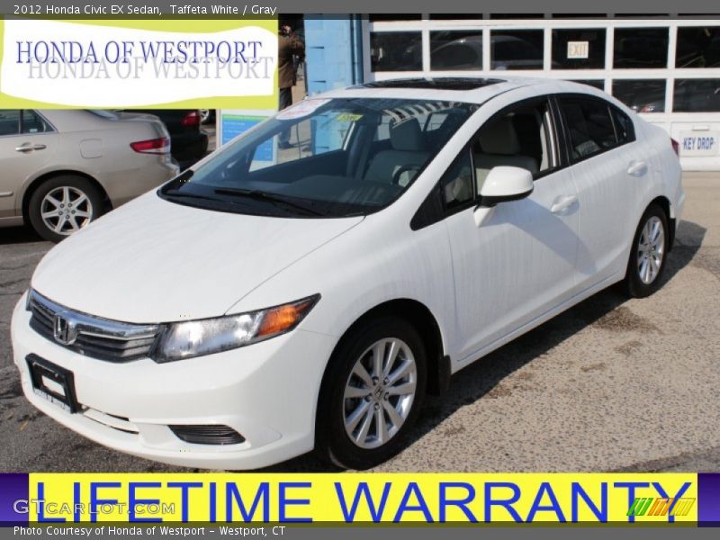 Taffeta White / Gray 2012 Honda Civic EX Sedan