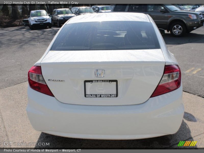 Taffeta White / Gray 2012 Honda Civic EX Sedan