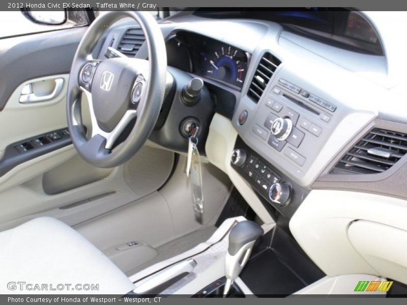 Taffeta White / Gray 2012 Honda Civic EX Sedan